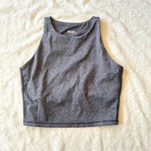 New Madewell Make Weekends Longer Crop Racer Tank grey size medium